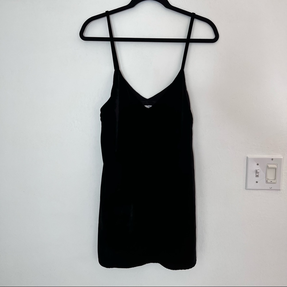 Reformation Black Velvet Mini Dress